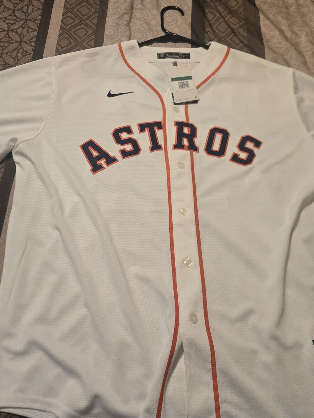 Houston Astros Yordan Alvarez XL Nike White Jersey w/ Orange Trim and Navy Lette